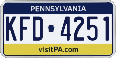 PA license plate KFD4251