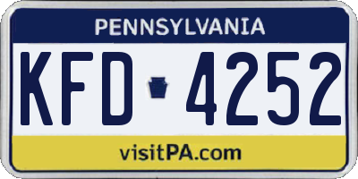 PA license plate KFD4252