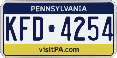 PA license plate KFD4254