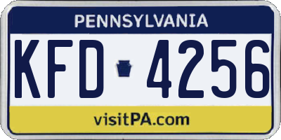 PA license plate KFD4256