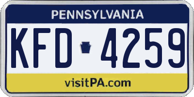 PA license plate KFD4259