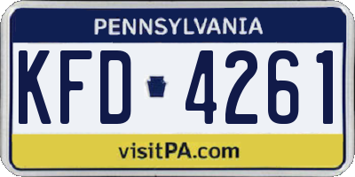 PA license plate KFD4261