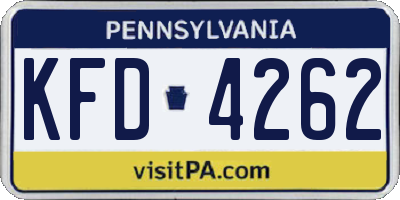 PA license plate KFD4262