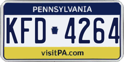 PA license plate KFD4264