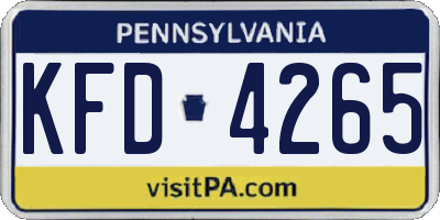 PA license plate KFD4265