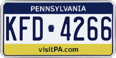 PA license plate KFD4266