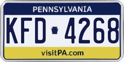 PA license plate KFD4268