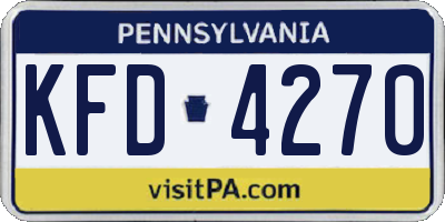 PA license plate KFD4270