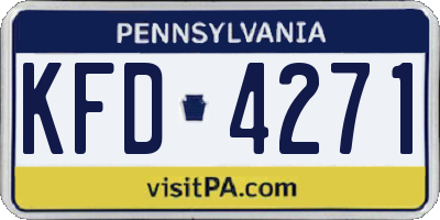 PA license plate KFD4271
