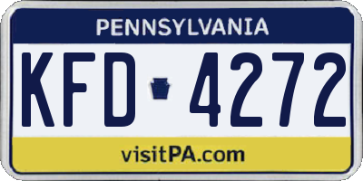 PA license plate KFD4272