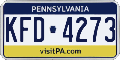 PA license plate KFD4273