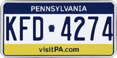 PA license plate KFD4274