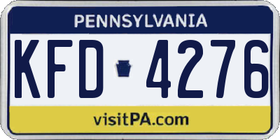 PA license plate KFD4276