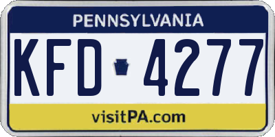 PA license plate KFD4277