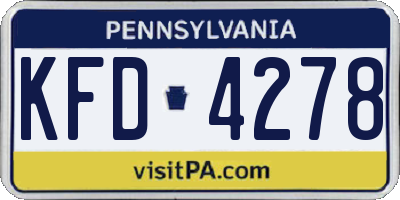 PA license plate KFD4278