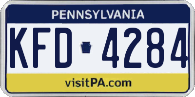 PA license plate KFD4284
