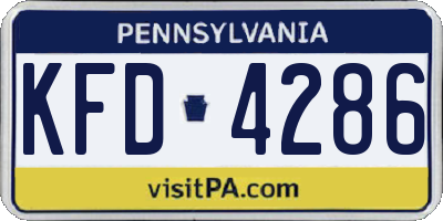PA license plate KFD4286