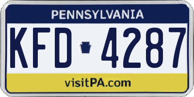 PA license plate KFD4287