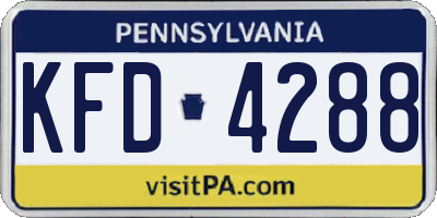PA license plate KFD4288