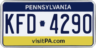 PA license plate KFD4290