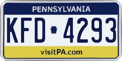 PA license plate KFD4293