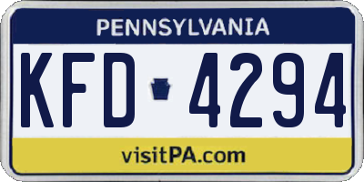 PA license plate KFD4294