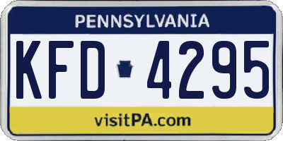 PA license plate KFD4295