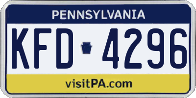 PA license plate KFD4296