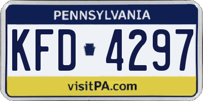 PA license plate KFD4297
