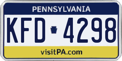 PA license plate KFD4298