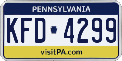 PA license plate KFD4299