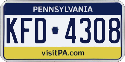 PA license plate KFD4308