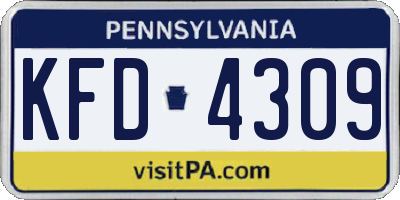 PA license plate KFD4309