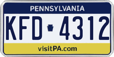 PA license plate KFD4312