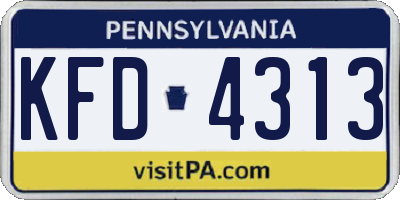 PA license plate KFD4313
