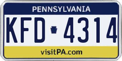 PA license plate KFD4314