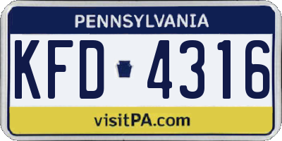 PA license plate KFD4316