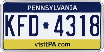 PA license plate KFD4318