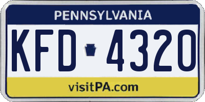PA license plate KFD4320