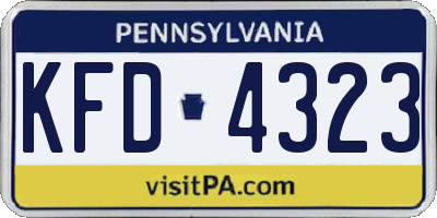 PA license plate KFD4323