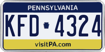 PA license plate KFD4324