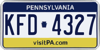 PA license plate KFD4327