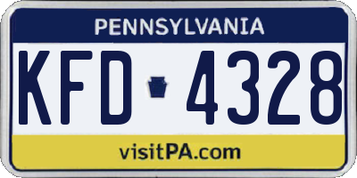 PA license plate KFD4328