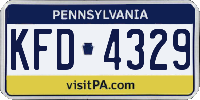 PA license plate KFD4329