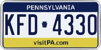 PA license plate KFD4330