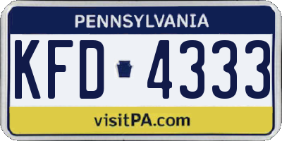 PA license plate KFD4333
