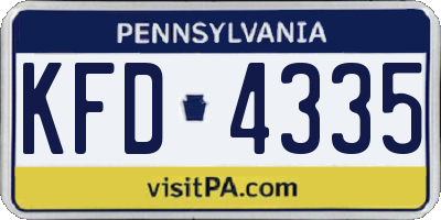PA license plate KFD4335