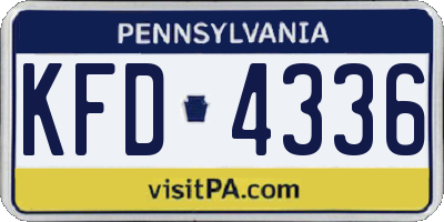PA license plate KFD4336