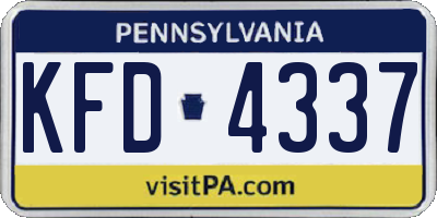 PA license plate KFD4337