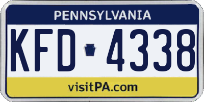 PA license plate KFD4338